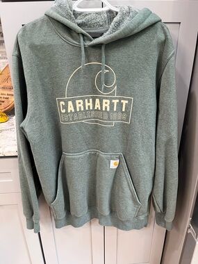 Carhartt Green Logo Hoodie size medium
